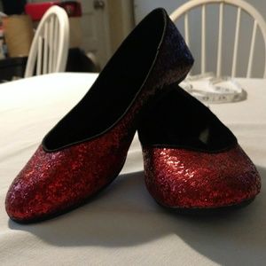 Red Glittery Flats Wizard Of Oz